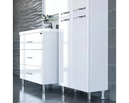 Тумба с раковиной белый глянец 81,5 см Санта Виктория 700129N + FOCTEP80