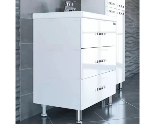 Тумба с раковиной белый глянец 71 см Санта Виктория 700124N + FOCTEP70