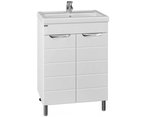 Тумба с раковиной белый глянец 60,5 см Санта Родос 206012N + FOCTEP60