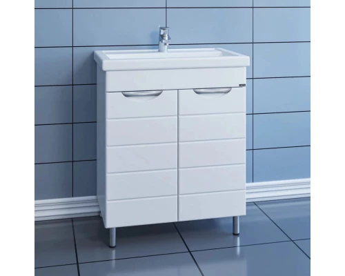 Тумба с раковиной белый глянец 71 см Санта Родос 206018 + FOCTEP70