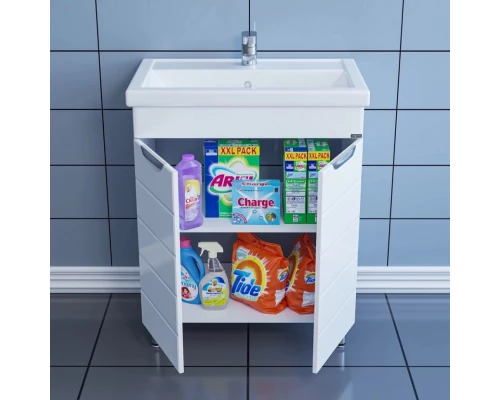 Тумба с раковиной белый глянец 71 см Санта Родос 206018 + FOCTEP70