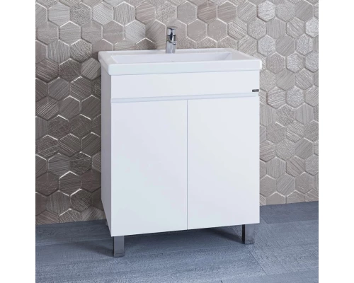 Тумба с раковиной белый глянец 71 см Санта Марс 700241 + FOCTEP70