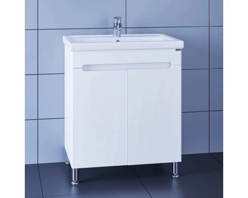 Тумба с раковиной белый глянец 71 см Санта Лондон 224016 + FOCTEP70