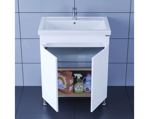 Тумба с раковиной белый глянец 71 см Санта Лондон 224016 + FOCTEP70