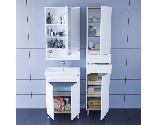 Комплект мебели белый глянец 61 см Санта Лондон 224015 + FOCTEP60 + 700178