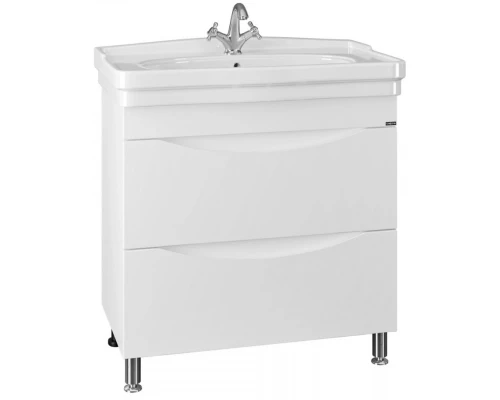 Тумба с раковиной белый глянец 86 см Санта Сатурн 700198 + Modeph85