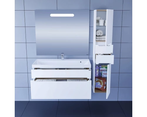 Комплект мебели белый глянец 100 см Санта Лондон 224008L + CLASSIC100M + 900521