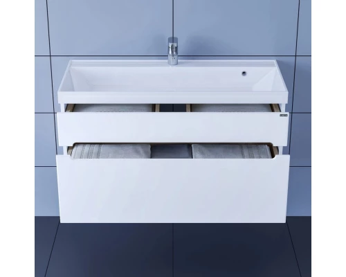 Тумба с раковиной белый глянец 100 см Санта Лондон 224008L + CLASSIC100M