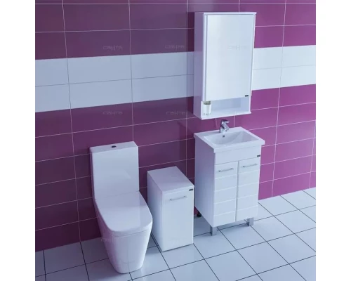 Комплект мебели белый глянец 50 см Санта Омега 207001 + FOCTEP50 + 700177