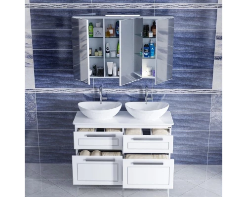 Комплект мебели белый глянец 120 см Санта Нептун 230010 + Gamma56 + Gamma56 + 113020