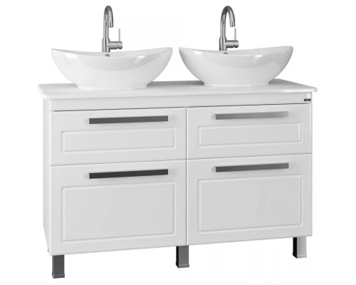 Тумба с раковиной белый глянец 120 см Санта Нептун 230010 + Gamma56 + Gamma56