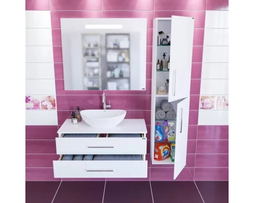 Комплект мебели белый глянец 100 см Санта Вегас 226017L + Gamma56 + 900521