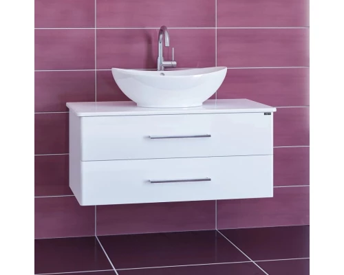 Тумба с раковиной белый глянец 90 см Санта Вегас 226016L + Gamma56