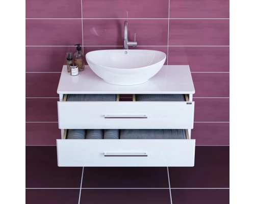 Тумба с раковиной белый глянец 90 см Санта Вегас 226016L + Gamma56