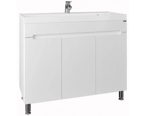 Тумба с раковиной белый глянец 100 см Санта Лондон 224019 + CLASSIC100M