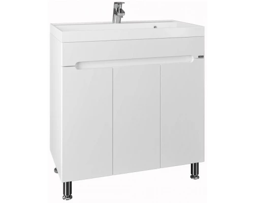 Тумба с раковиной белый глянец 80 см Санта Лондон 224018 + CLASSIC80M