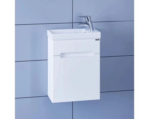 Тумба с раковиной белый глянец 40 см Санта Лондон 224017 + COMO40