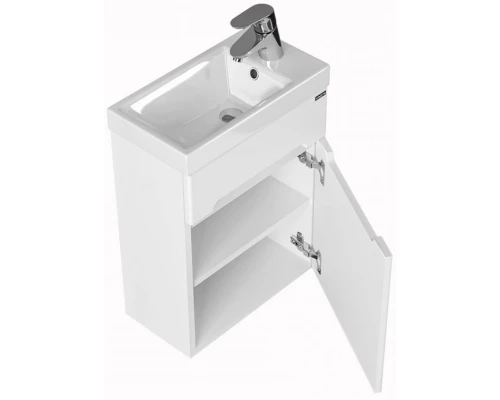 Тумба с раковиной белый глянец 40 см Санта Лондон 224017 + COMO40