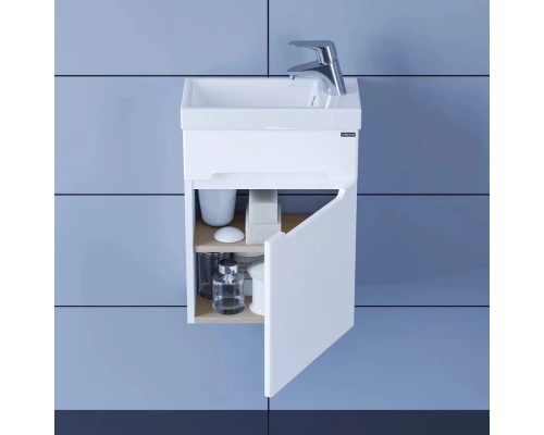 Тумба с раковиной белый глянец 40 см Санта Лондон 224017 + COMO40