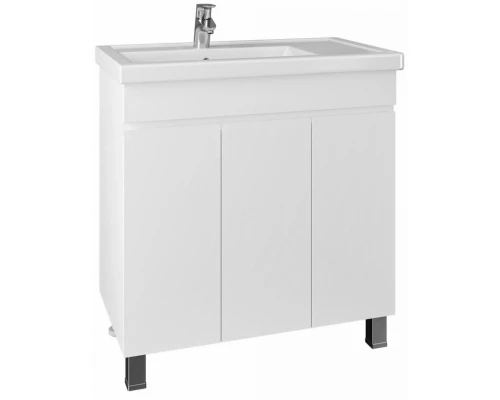 Тумба с раковиной белый глянец 81 см Санта Марс 700217 + Foctep80P