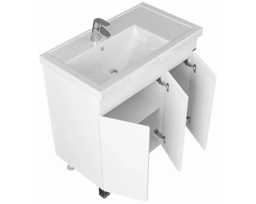 Тумба с раковиной белый глянец 81 см Санта Марс 700217 + Foctep80P