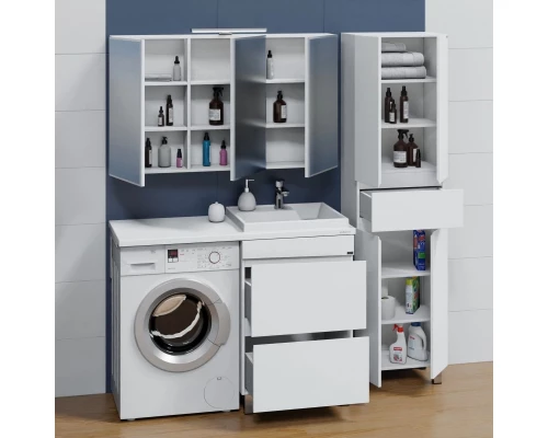 Комплект мебели белый глянец 120 см Санта Марс 700305 + 900125 + 900123 + 113020