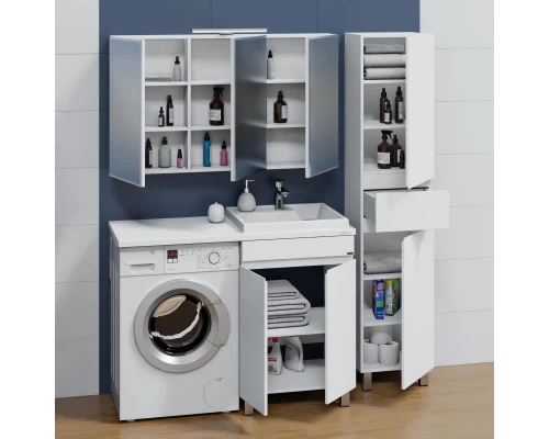 Комплект мебели белый глянец 120 см Санта Марс 700304 + 900125 + 900123 + 113020