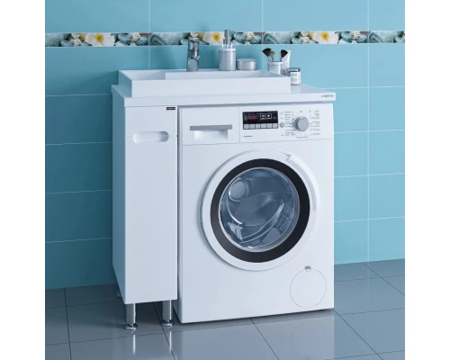 Тумба с раковиной белый глянец 80,5 см Санта Лондон 224029 + 900120 + 900122