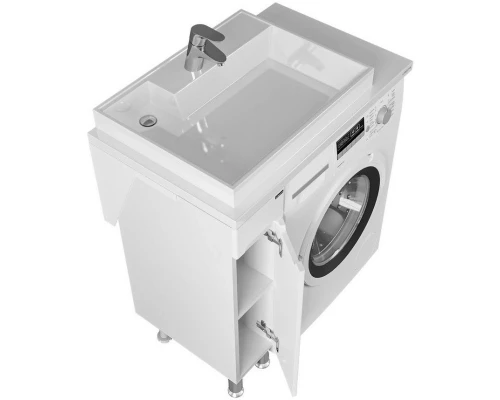 Тумба с раковиной белый глянец 80,5 см Санта Лондон 224029 + 900120 + 900122