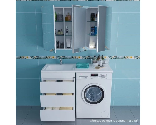 Комплект мебели белый глянец 120 см Санта Марс 700220 + 900104 + 900108 + 113019