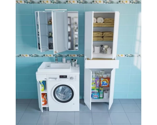 Тумба с раковиной белый глянец 80,8 см Санта Марс 900127 + 900120 + 900122