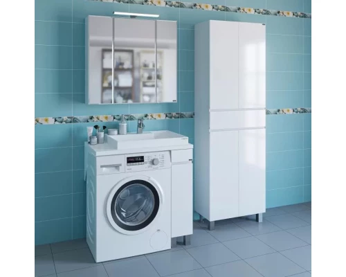 Тумба с раковиной белый глянец 80,8 см Санта Марс 900127 + 900121 + 900123