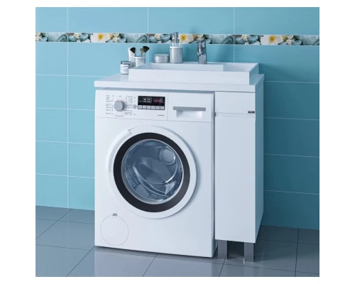 Тумба с раковиной белый глянец 80,8 см Санта Марс 900127 + 900121 + 900123