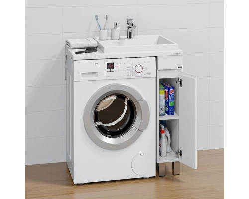 Тумба белый глянец/светлый дуб 19 см Санта Марс 700356