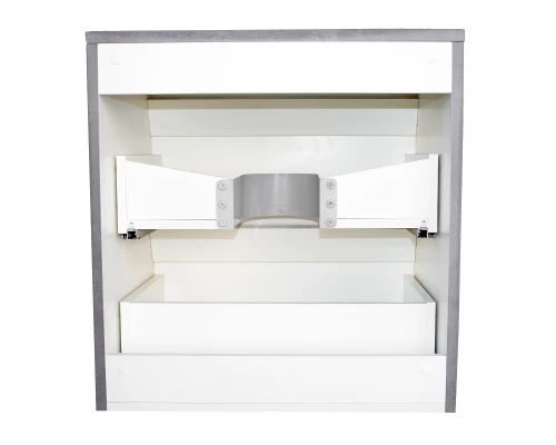 Тумба подвесная "Атлантика 80", Люкс бетон темный, (2 ящ.), со столешницей МДФ, PLUS