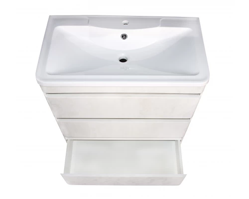 Тумба напольная "Атлантика 80" (3 ящ.), Люкс бетон крем, PLUS