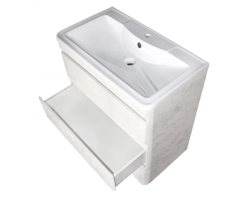 Тумба напольная "Атлантика 80" (3 ящ.), Люкс бетон крем, PLUS