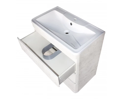 Тумба напольная "Атлантика 80" (3 ящ.), Люкс бетон крем, PLUS