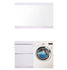 Тумба напольная "Даймонд 120", glass, Люкс белая, PLUS