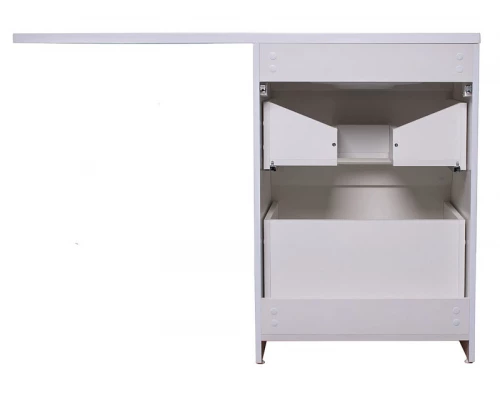 Тумба напольная "Даймонд 120", glass, Люкс белая, PLUS