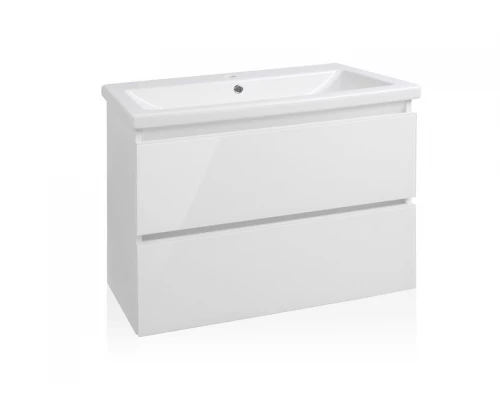 Тумба подвесная "Даймонд 80", Комо 80, Люкс белая, PLUS