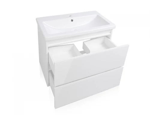 Тумба подвесная "Даймонд 80", Комо 80, Люкс белая, PLUS