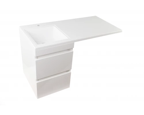 Тумба подвесная "Даллас 100", Люкс белая, PLUS, ЭМАЛЬ