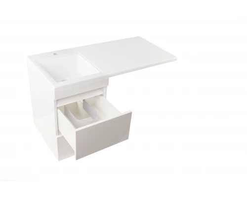 Тумба подвесная "Даллас 100", Люкс белая, PLUS, ЭМАЛЬ