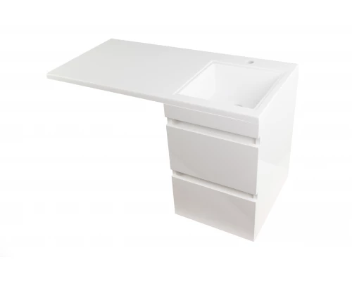 Тумба подвесная "Даллас 100", Люкс белая, PLUS, ЭМАЛЬ