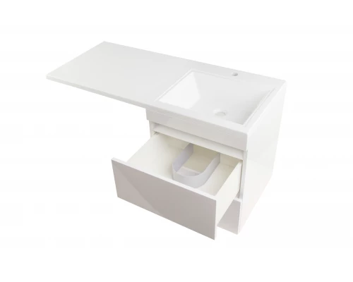 Тумба подвесная "Даллас 110", Люкс белая, PLUS, ЭМАЛЬ