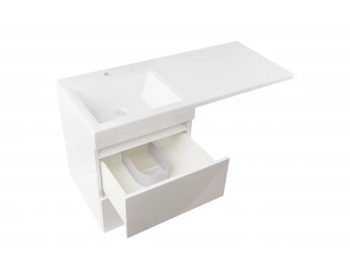 Тумба подвесная "Даллас 110", Люкс белая, PLUS, ЭМАЛЬ