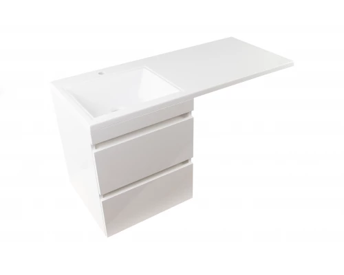 Тумба подвесная "Даллас 110", Люкс белая, PLUS, ЭМАЛЬ