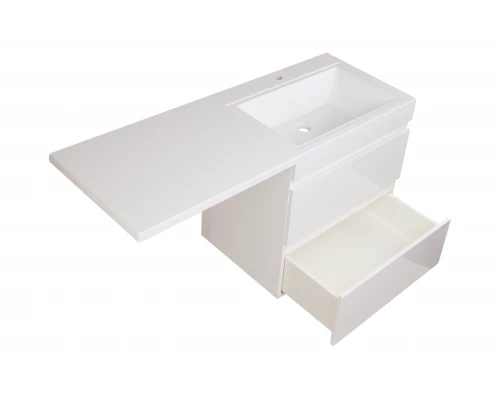 Тумба подвесная "Даллас 130", Люкс белая, PLUS, ЭМАЛЬ