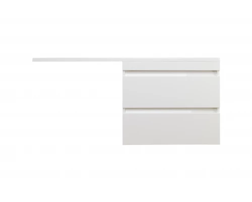 Тумба подвесная "Даллас 130", Люкс белая, PLUS, ЭМАЛЬ